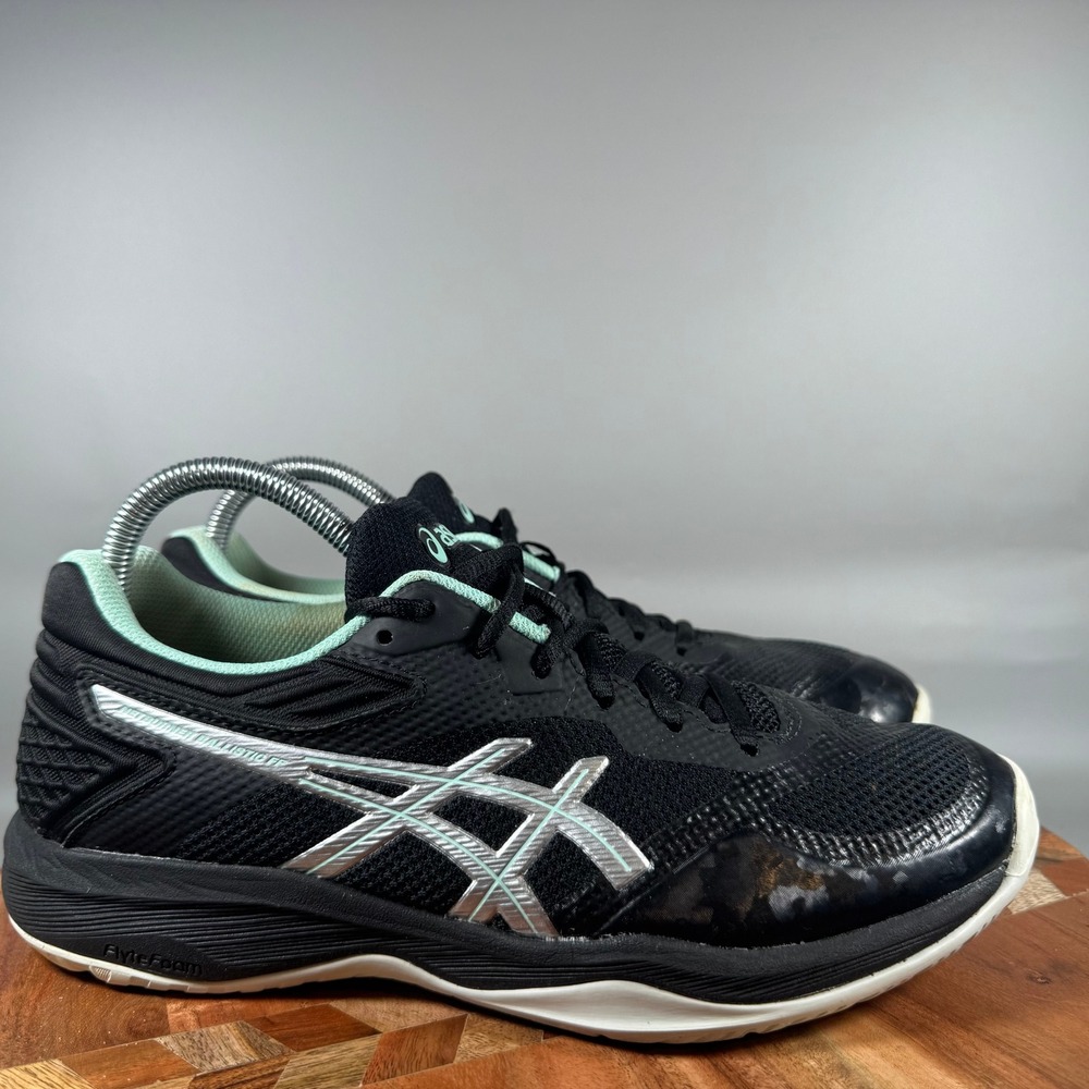 ASICS Netburner Ballistic FF Womens Volleyball Shoes Black Mint Size 9.5‎